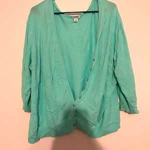 Sea foam colored short cardigan